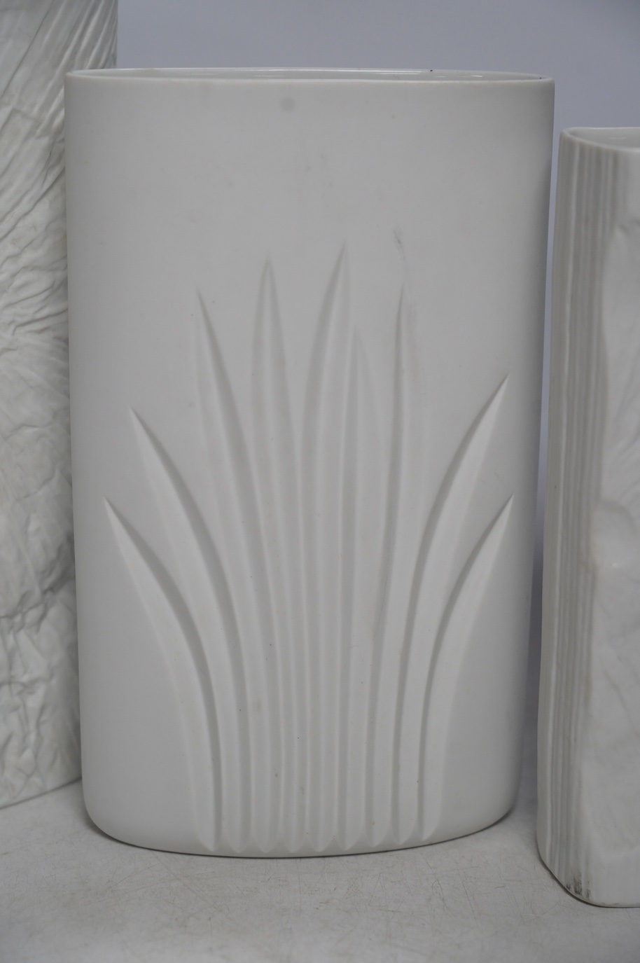 Three Rosenthal white vases, tallest 26cm. Condition - good